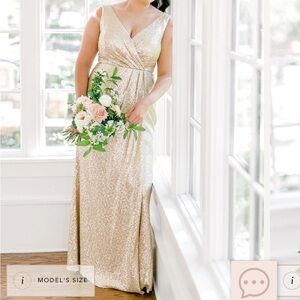 Revelry Blair Sequin Dress Champagne Gold
